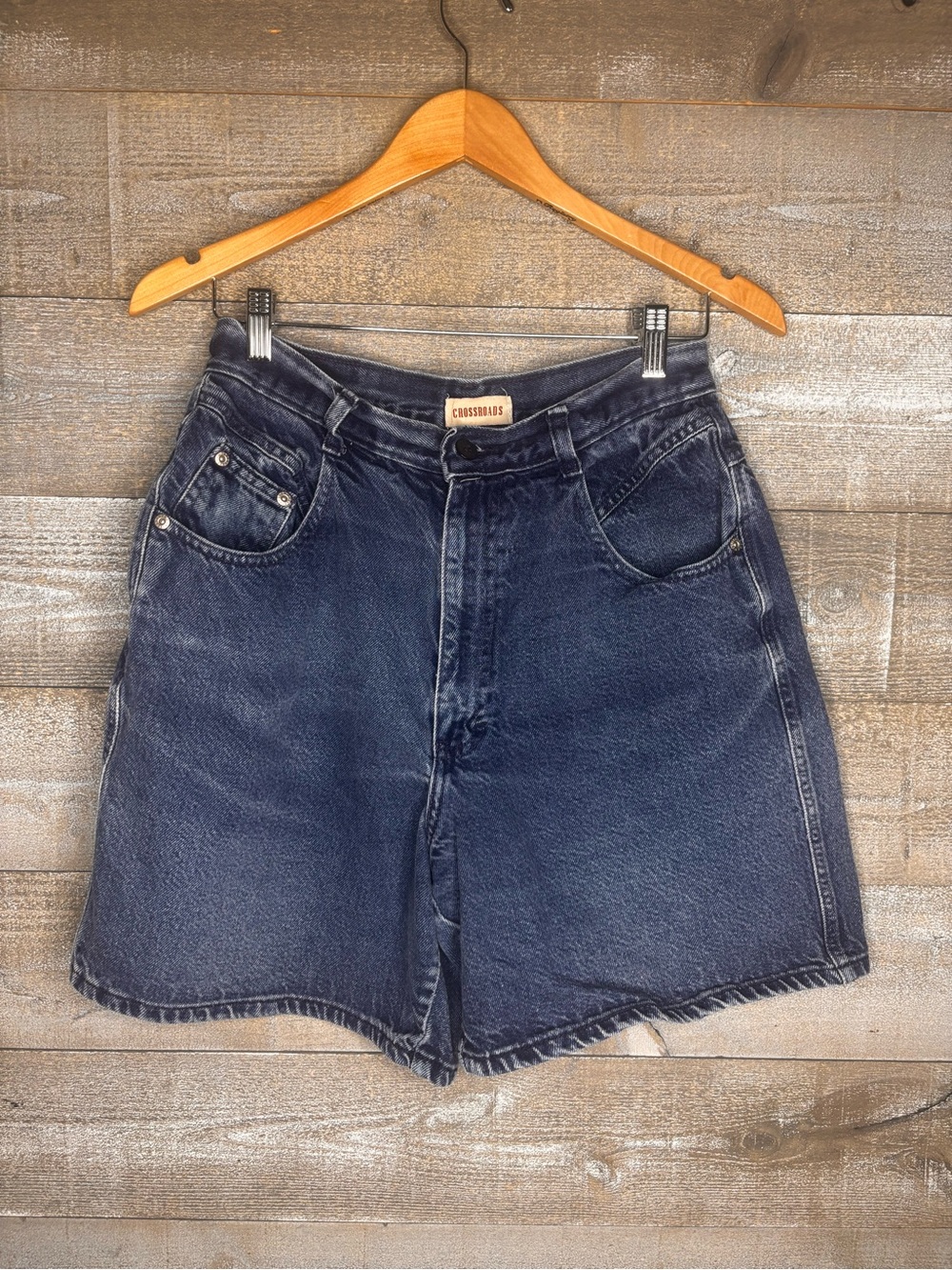 Vintage 90s mom shorts Dark Wash jean denim Shorts  High-Rise Relaxed Fit 12